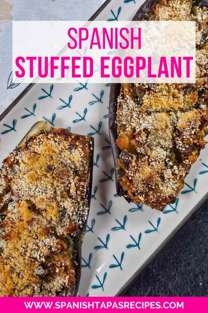Spanish Stuffed Eggplant recipe pin